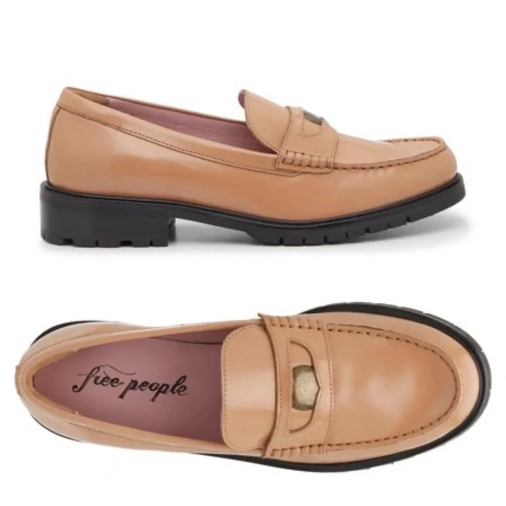 NEW Free People Liv Camel Penny Loafer, size 7